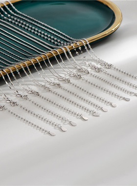 简约裸链999纯银项链女银链子