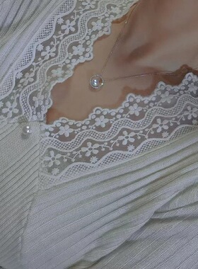 原创精致微镶钻石珍珠吊坠圆