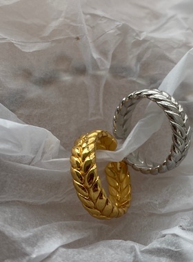 洗手素圈戒指情侣不用欧美麦穗