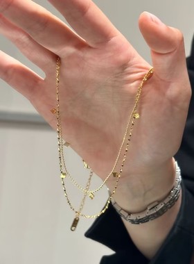 绚丽之星双层叠戴感女士锁骨链