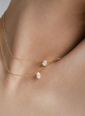 一颗小水滴鸽子蛋锁骨链