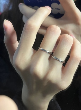 不怕水～中性风银色戒指轻奢高级