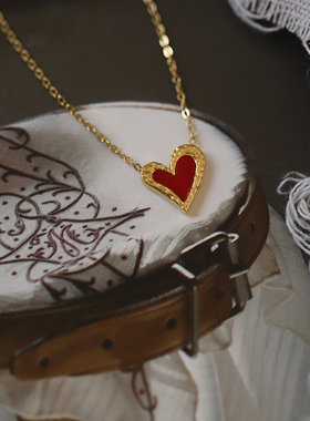 浓浓奶油风~红色小桃心可爱少女感减龄不掉色项链锁骨链精致大方