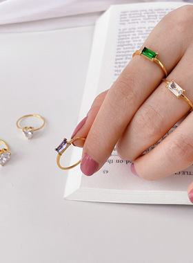 轻奢彩色宝石戒指气质大方