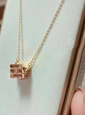 法式趣味魔方项链通勤简约大气