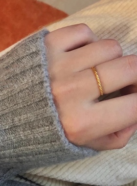 韩国小众独立设计师麻花戒指