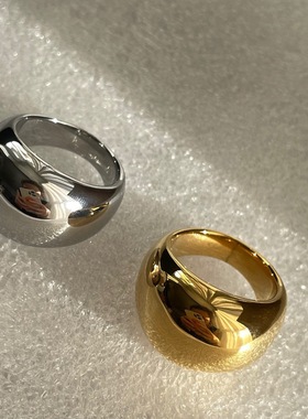 小众品牌vintage金银色撞色戒指