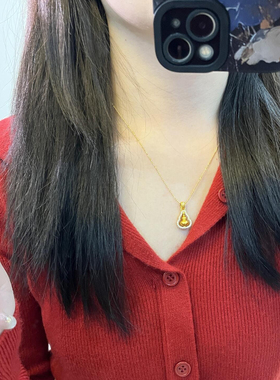 复古风镶钻葫芦项链匠心工艺水钻镶嵌复古搭配葫芦元素韵味十足