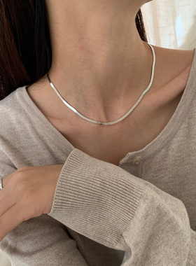 简约气质项链女锁骨链18k金极细