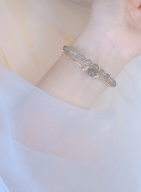 双层双层月光石水晶手链礼物少女