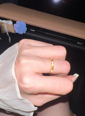 光芒摇曳~不掉色优雅绽放不规则圆钻指环戒指轻奢大方食指高级感