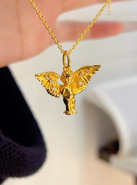 爱神丘比特神秘小天使可爱减龄仿黄金质感轻奢大方精致毛衣链项链