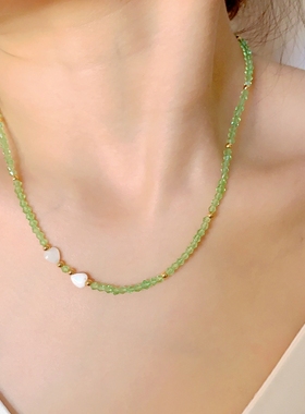 小众多巴胺彩色琉璃石水晶项链女