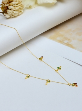 小众轻奢精致设计锆石镶嵌项链