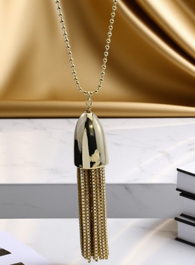 小众欧美le流苏长款项链毛衣链