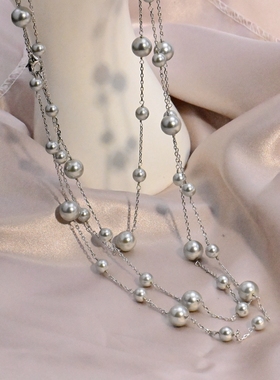 简约白色气质时尚长款项链