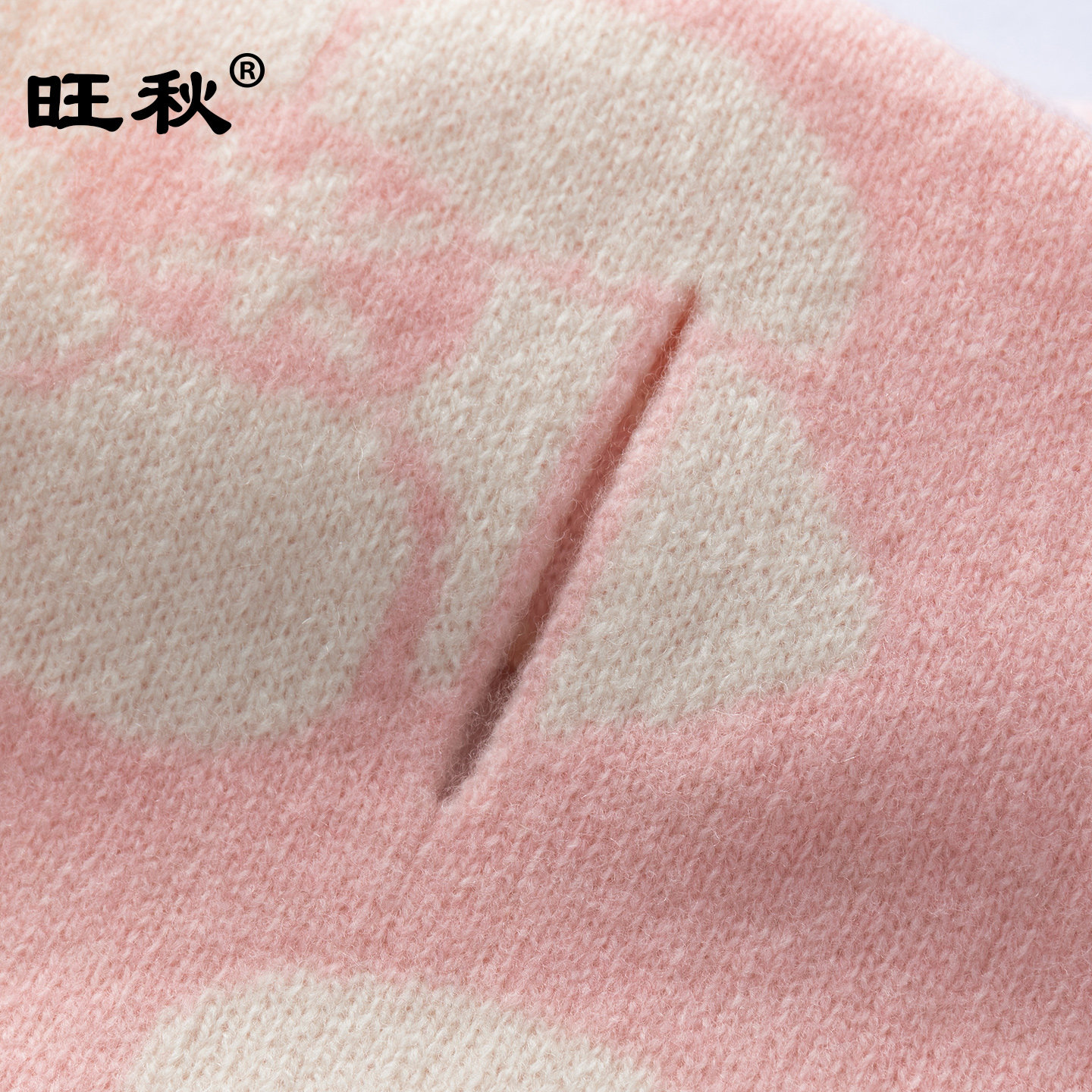 【礼盒装】韩版交叉保暖100羊毛围巾女秋冬便捷提花针织围脖,淘宝优惠券,粉丝福利购,淘宝优惠卷