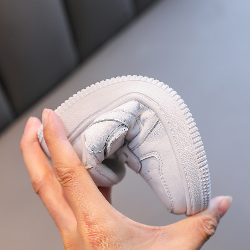 女童小白鞋真皮2025春秋款男童儿童运动鞋学生白色板鞋魔术贴童鞋,淘宝优惠券,粉丝福利购,淘宝优惠卷