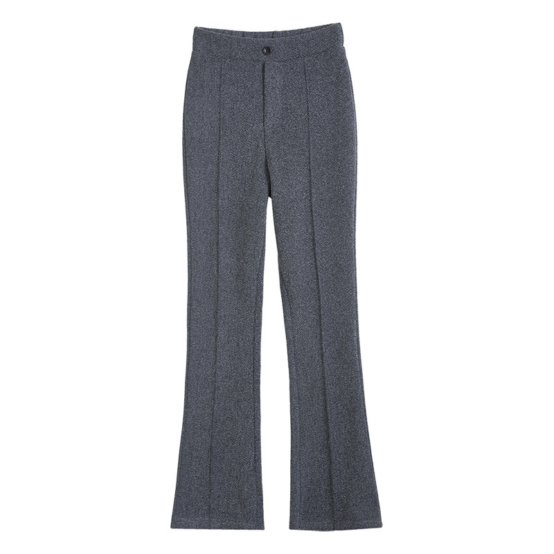 微春秋冬毛呢高腰垂感新款喇叭裤 玛依恋休闲裤