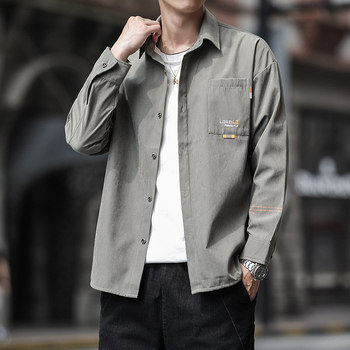 Jackets ຜູ້ຊາຍພາກຮຽນ spring ແລະດູໃບໄມ້ລົ່ນເຄື່ອງນຸ່ງຜູ້ຊາຍ 2023 ໃຫມ່ Tops ຜູ້ຊາຍດູໃບໄມ້ລົ່ນ Trendy Autumn Clothes Casual Jackets Denim