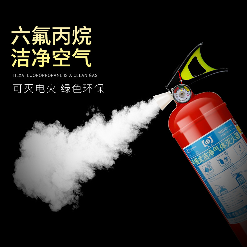 六氟丙烷灭火器不锈钢无磁灭火器洁净气体手提式悬挂MJZ2/4/6kg - 图1