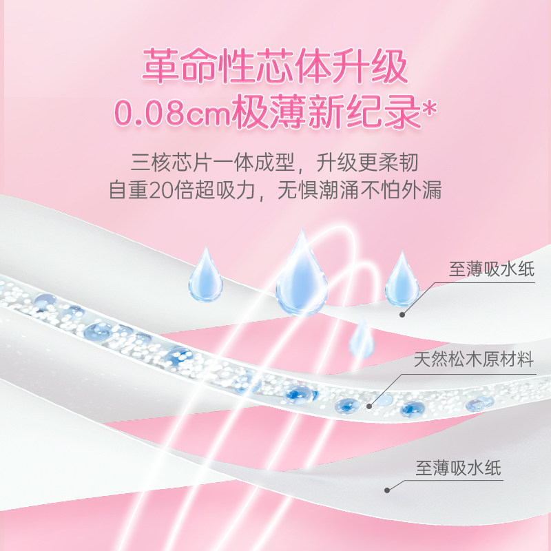 七度空间少女纯棉极薄款日用卫生巾 华时新天家居卫生巾