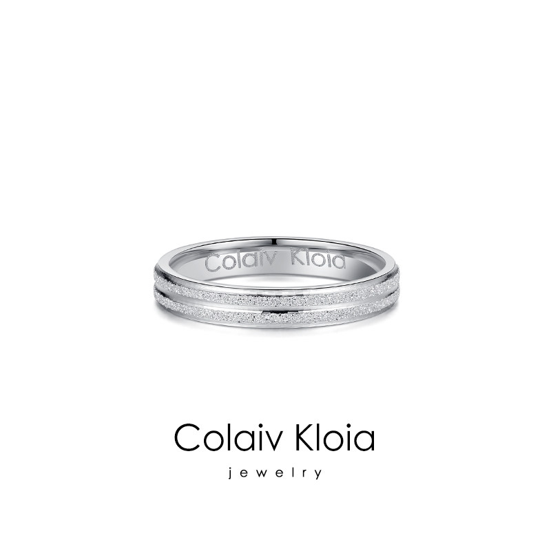 磨砂情侣纯银一对男女简约开口戒 珂爵戒指/指环