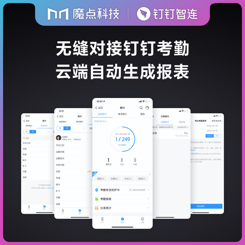 魔点d3智能钉钉智连多功能云门禁机 钉钉考勤门禁
