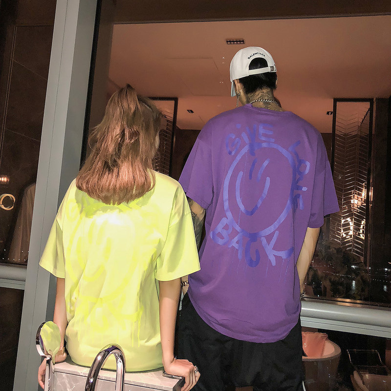 freamve初爱笑脸一二代印花男t恤 freamveT恤