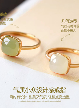 小方糖素圈开口戒指女士新款小众