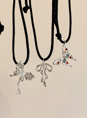 新中式蝴蝶结编织绳项链