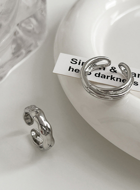 小众设计轻奢素圈开口戒指