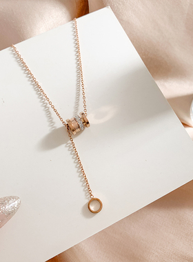 玫瑰金简约叠戴项链女