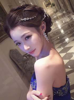 日本JKCK皓石钻石项链编发神器新娘头饰成人礼服点缀气质盘发带女