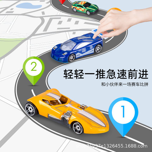 儿童合金车玩具滑行跑车赛车仿真车模模型孩礼物1:64娃娃机摆件 - 图2