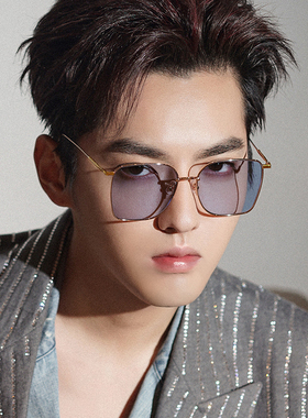 蓝色墨镜男女潮流眼睛大框显瘦显脸小时尚太阳眼镜女夏季防紫外线