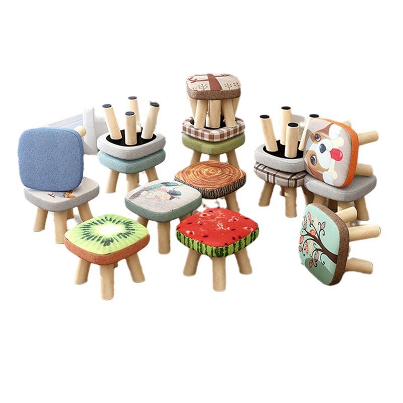 小凳子实木家用小椅子时尚换鞋凳圆凳成人沙发凳矮凳子创意小板凳-图3