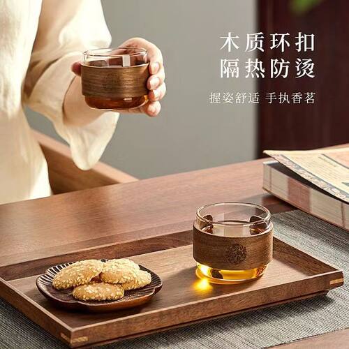玻璃茶杯套装耐高温隔热防烫家用品茗杯功夫茶具喝茶的杯子小茶杯 - 图0