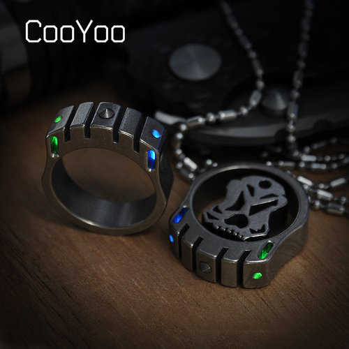 CooYoo 冷环/冷环plus防身戒指 钛合金指环EDC氚管发光防卫破窗器 - 图1