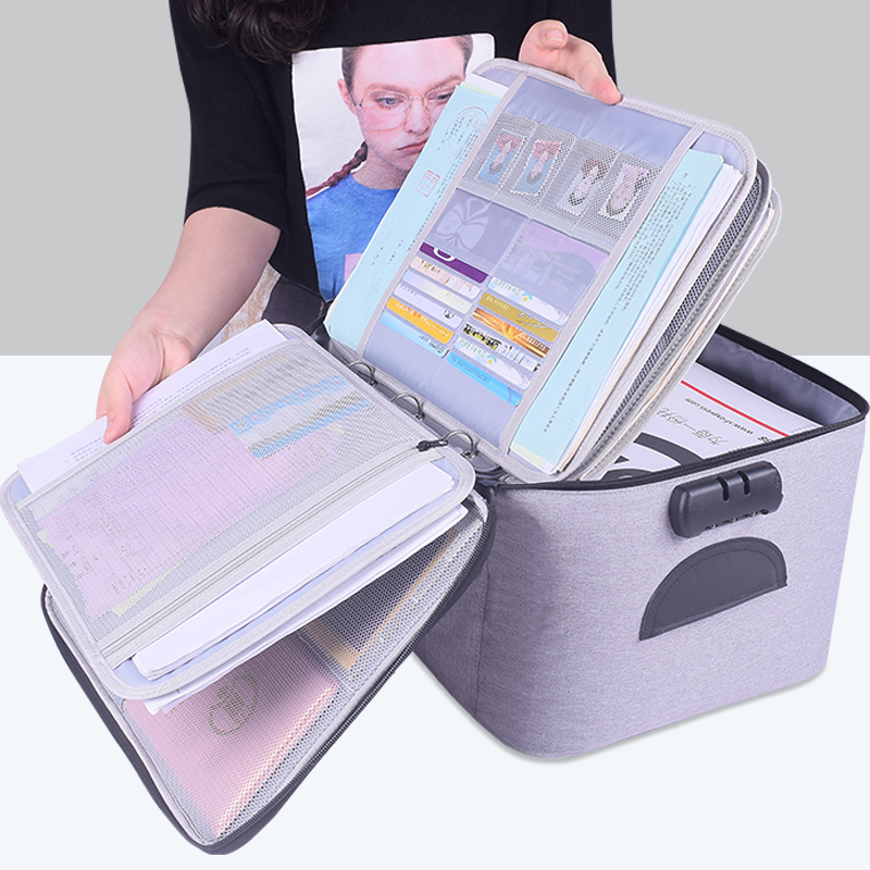 重要文件家庭多层证件收纳包大容量档案票据卡包户口本护照整理箱-图1