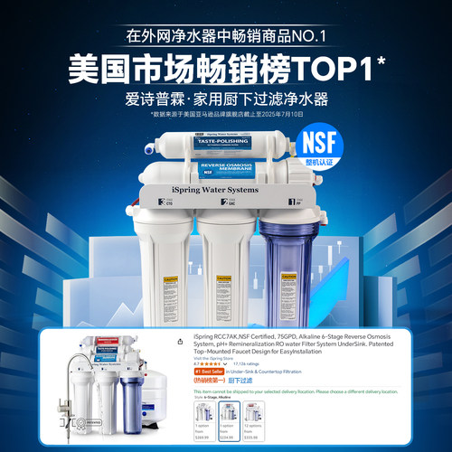 iSpring爱诗普霖NSF认证反渗透通用滤芯净水器家用厨房直饮纯水机 - 图0