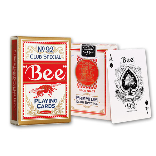 小蜜蜂扑克牌正品NO.92蜜蜂Bee扑克纸牌宽牌百家乐德州扑克专用牌 - 图1