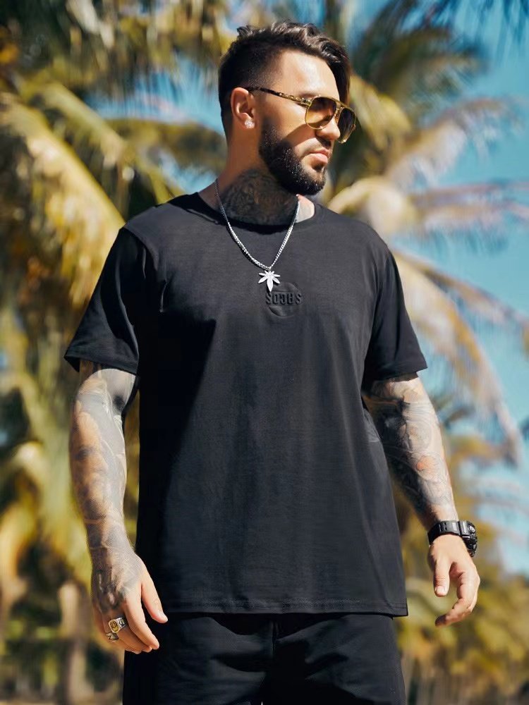 呆胖大码工作室男装夏季短袖t恤宽松胖子加大加肥压花男士上衣服,淘宝优惠券,粉丝福利购,淘宝优惠卷