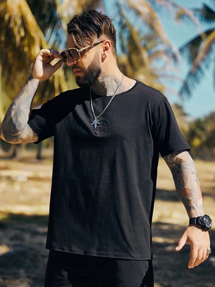 呆胖大码工作室男装夏季短袖t恤宽松胖子加大加肥压花男士上衣服,淘宝优惠券,粉丝福利购,淘宝优惠卷