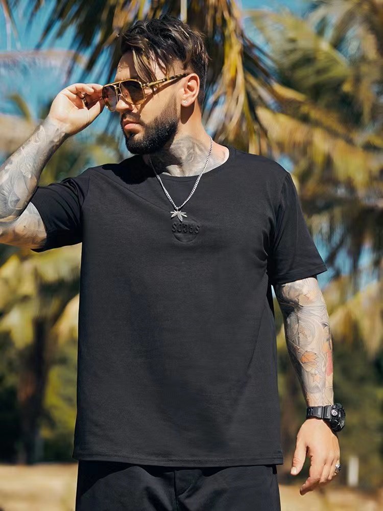 呆胖大码工作室男装夏季短袖t恤宽松胖子加大加肥压花男士上衣服,淘宝优惠券,粉丝福利购,淘宝优惠卷