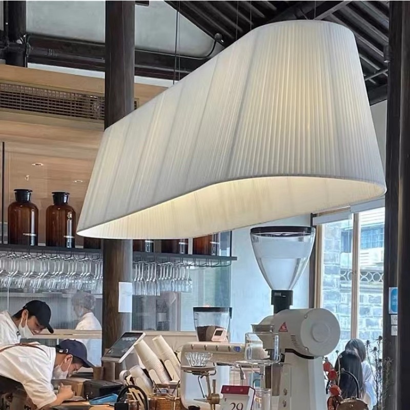 定制咖啡店吧台布艺吊灯椭圆形长方梯形餐厅前台理发服装奶茶灯罩,淘宝优惠券,粉丝福利购,淘宝优惠卷