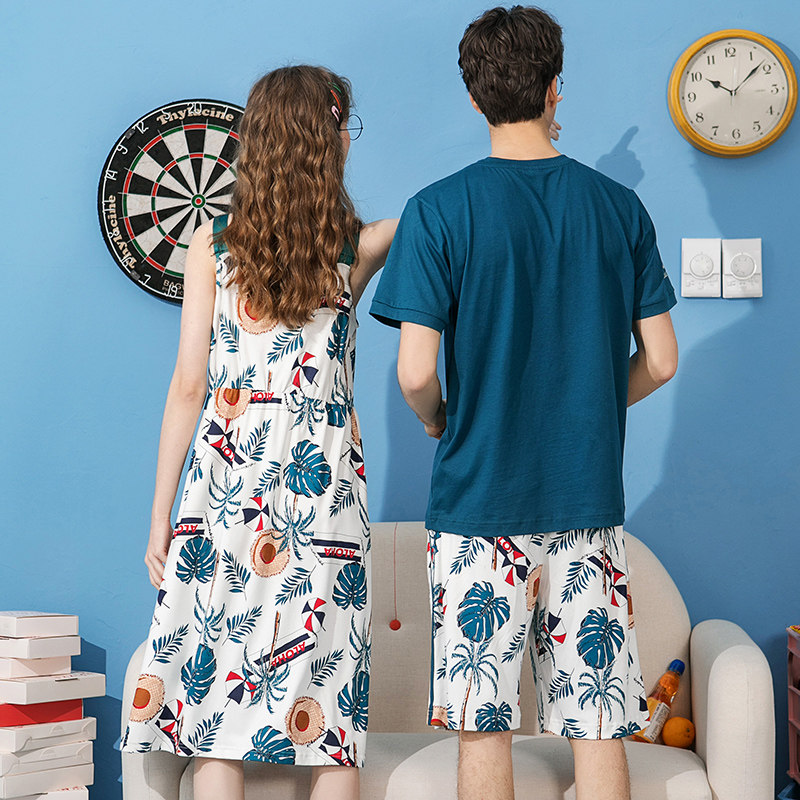 芬腾休闲新款夏季情侣舒适男风睡裙 芬腾迪善睡衣/家居服套装