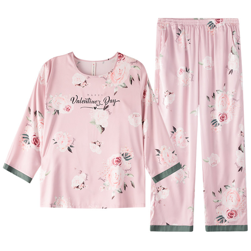 芬腾2022年春夏新款冰丝甜美睡衣 芬腾迪善睡衣/家居服套装