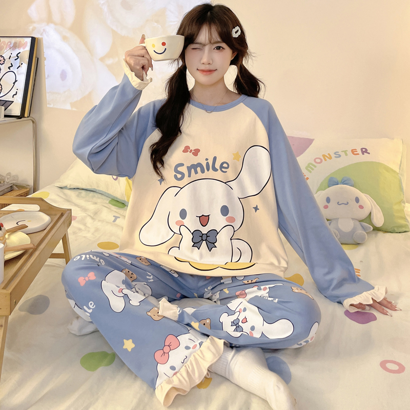 睡衣女士春秋款秋季纯棉长袖全棉比卡丘夏天空调房薄款家居服套装