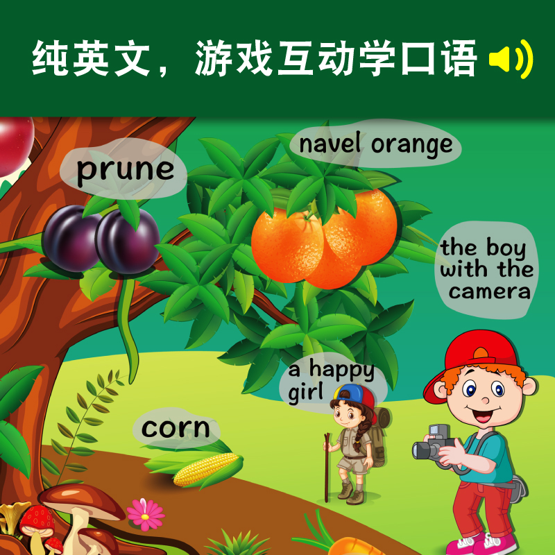 手指点读外教互动纯英文有声挂图单词教具婴儿童宝宝启蒙英语全套